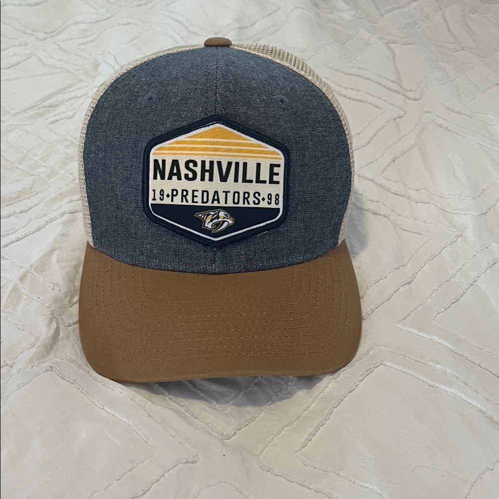 Nashville Predators Beige and Tan Trucker Cap -NWT